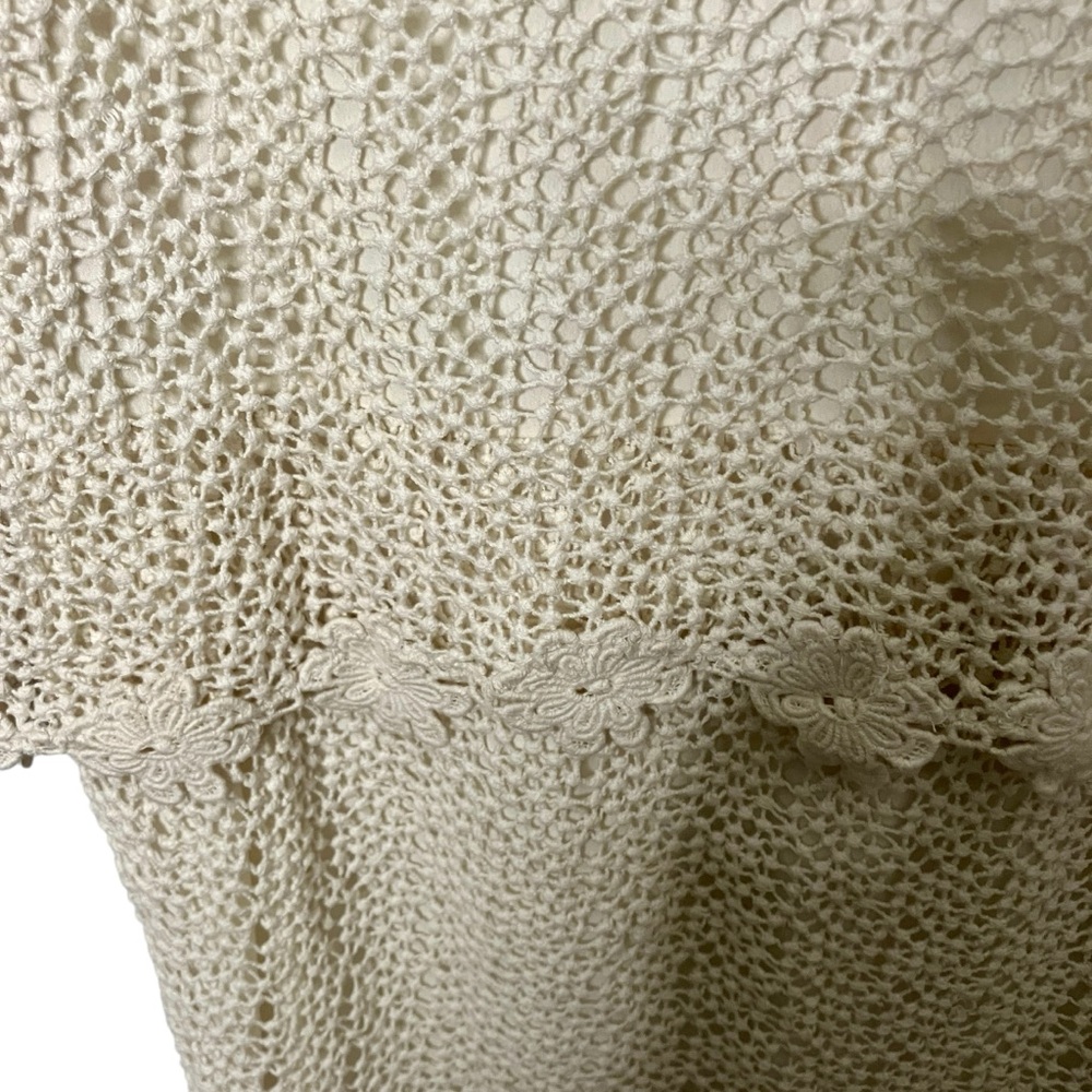 21. Top Shop Women’s Size 2 crochet mini dress ivory floral NWT - Picture 15 of 16